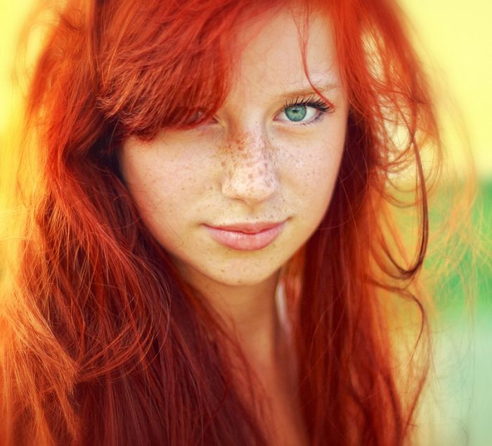 young red haired girl portrait