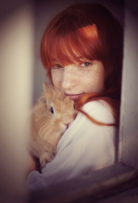 young red haired girl portrait