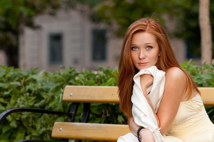 young red haired girl portrait