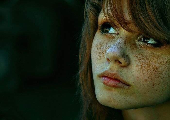 young red haired girl portrait