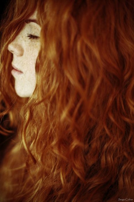 young red haired girl portrait