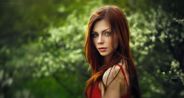 young red haired girl portrait