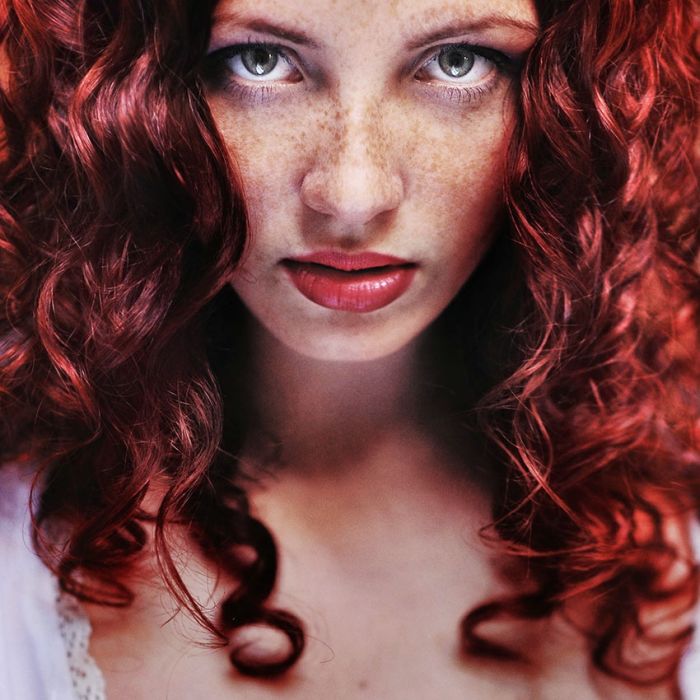 young red haired girl portrait