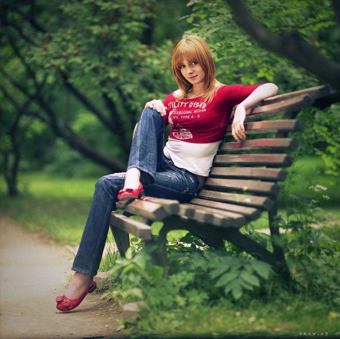 young red haired girl portrait