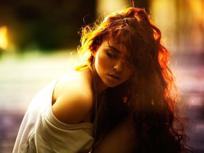 young red haired girl portrait