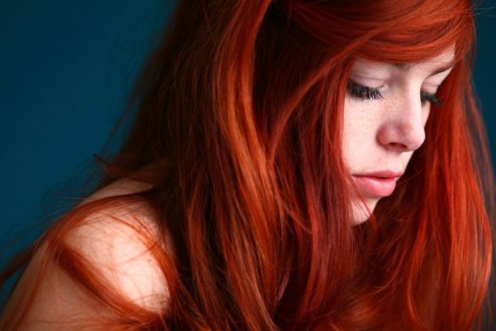 young red haired girl portrait