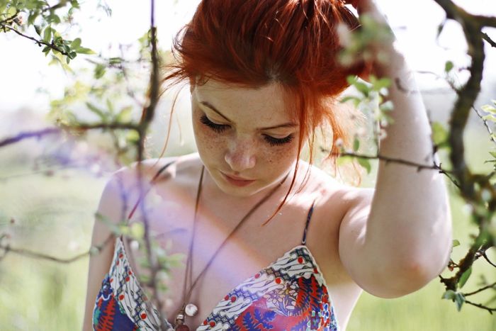 young red haired girl portrait