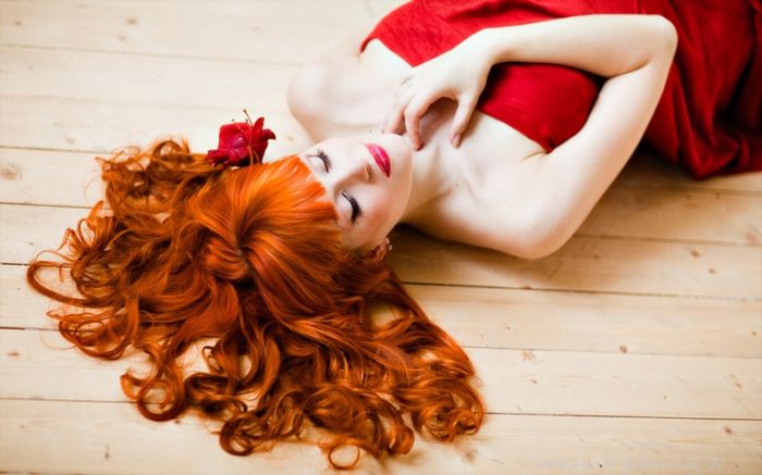 young red haired girl portrait