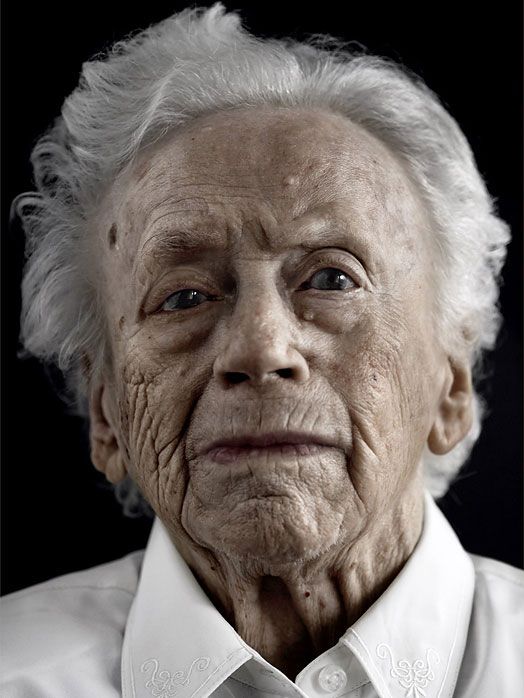 human face showing 100 years of ageing