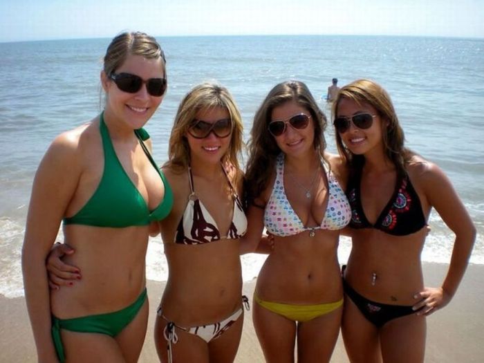 young summer and bikini beach girls