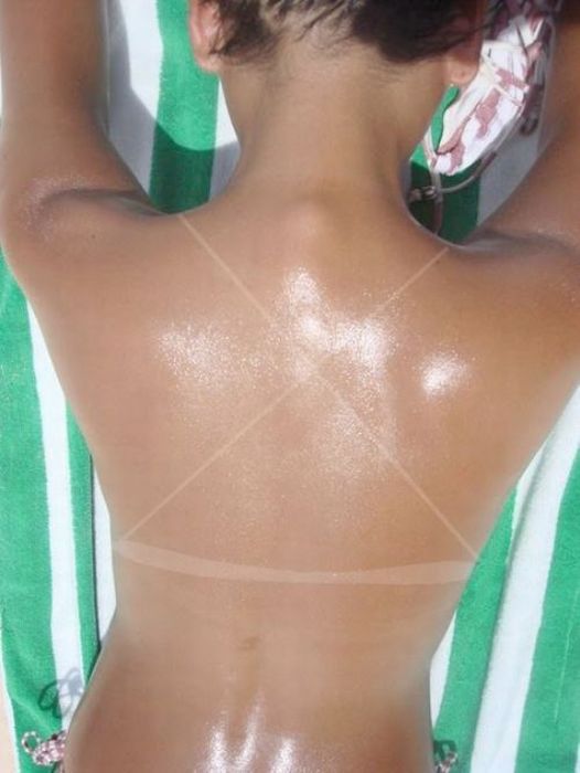 girl with tan lines