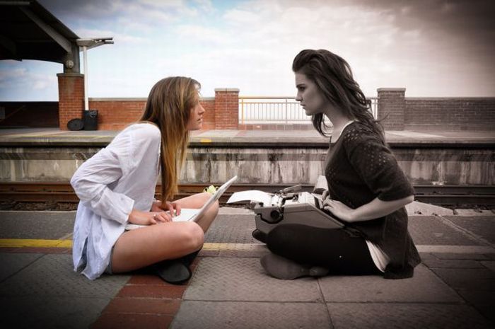 girl with a notebook