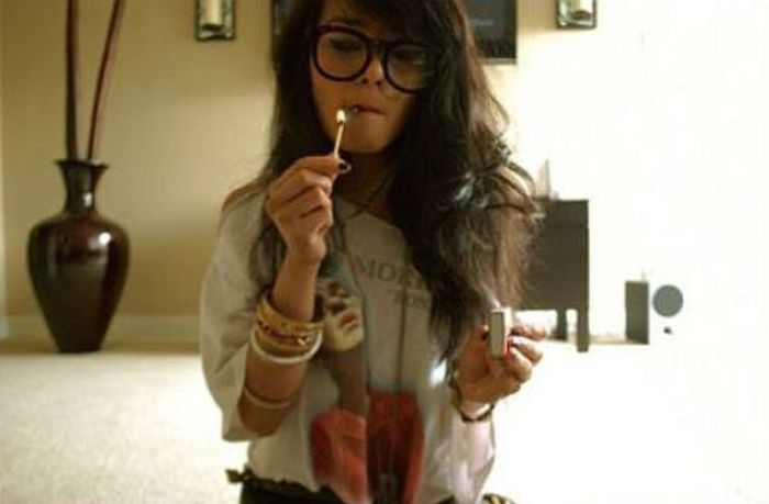 girl with glasses