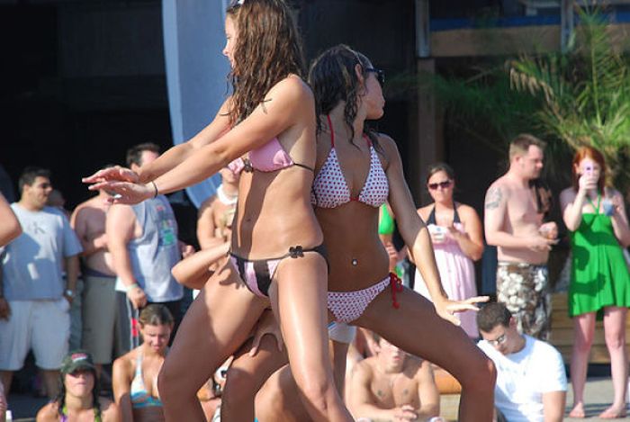 Bikini beach girls at the Daytona 500 NASCAR Sprint Cup Series race party, Daytona Beach, Florida, United States
