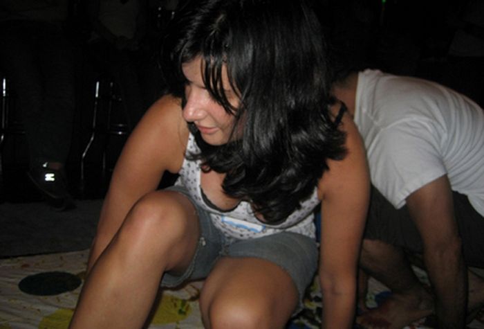 party girls playing twister game