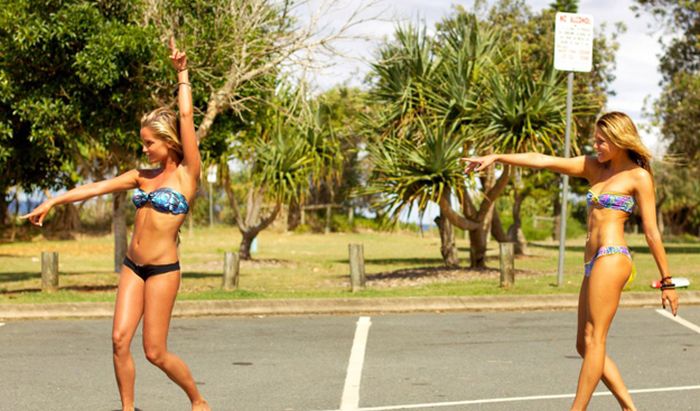 young summer and bikini beach girls