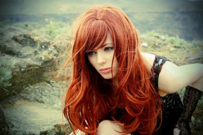 young red haired girl portrait