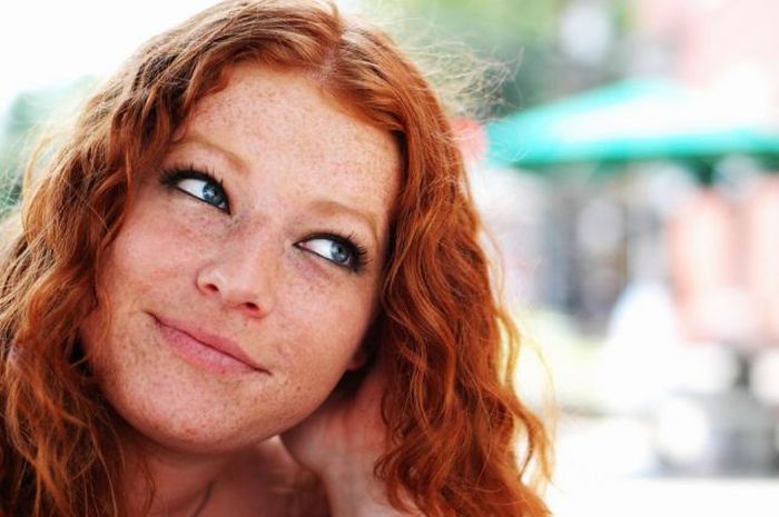 young red haired girl portrait