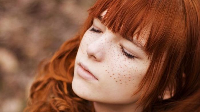 young red haired girl portrait