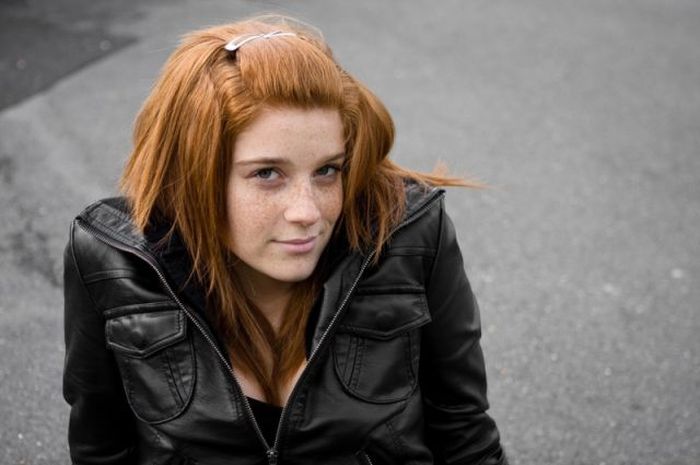 young red haired girl portrait