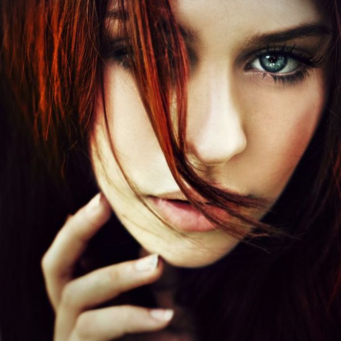 young red haired girl portrait