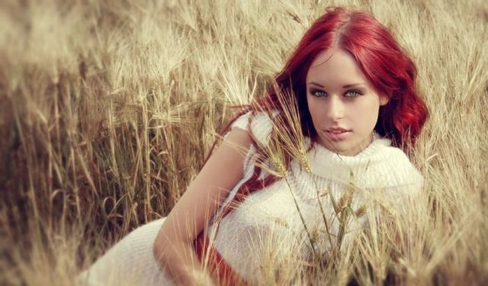 young red haired girl portrait