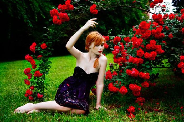 young red haired girl portrait