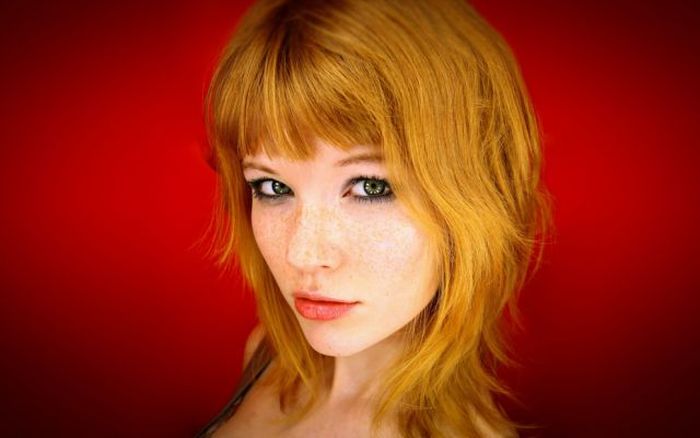 young red haired girl portrait