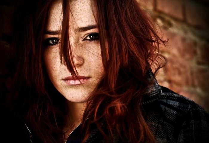 young red haired girl portrait