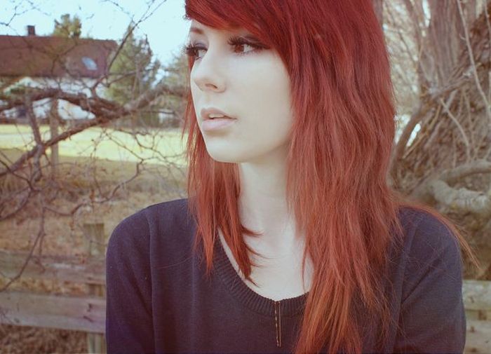 young red haired girl portrait