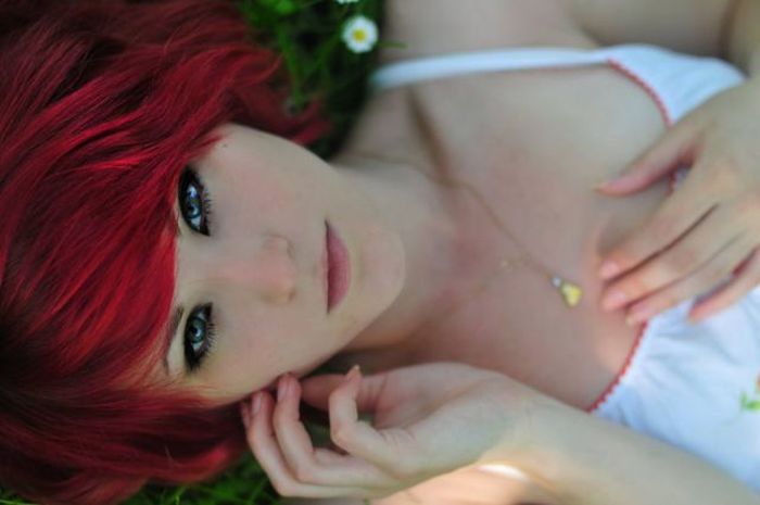 young red haired girl portrait