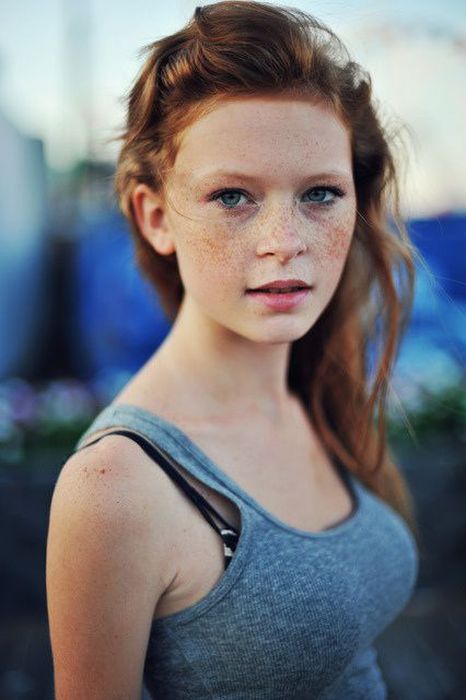 young red haired girl portrait