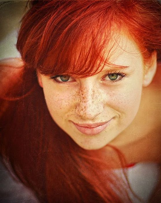 young red haired girl portrait