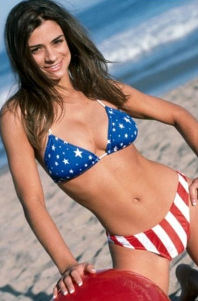 girl with the american flag