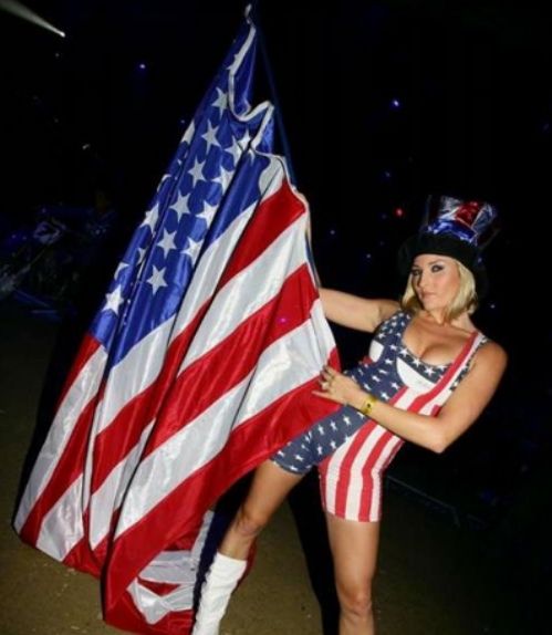 girl with the american flag