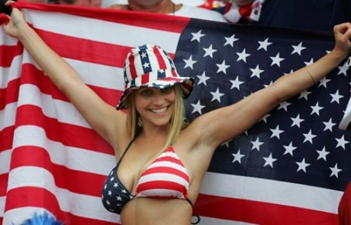 girl with the american flag