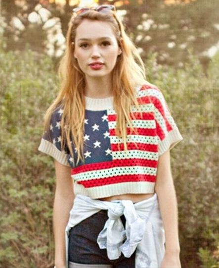 girl with the american flag