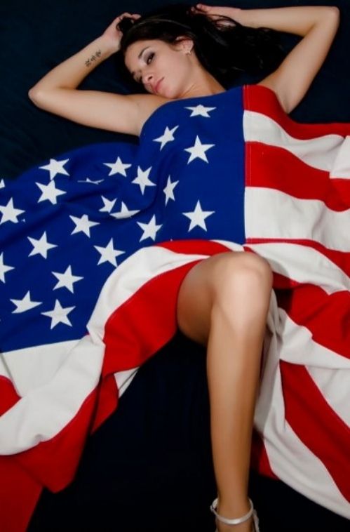 girl with the american flag