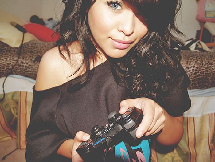 girl playing video games