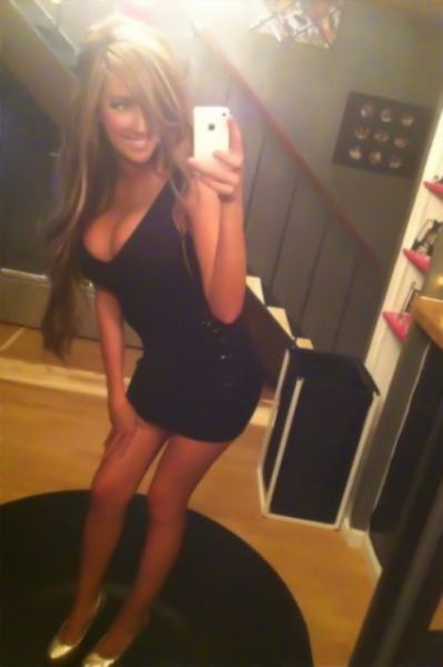 young college girl portrait in skin-tight garment