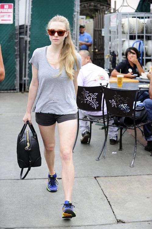 young girl in shorts