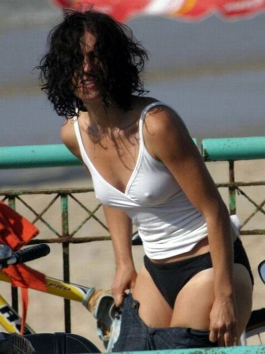 young teen college girl without brassiere