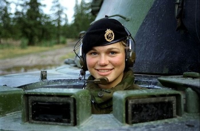 girl in a military