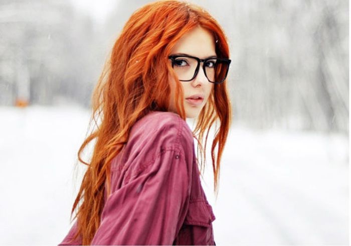 young red haired girl portrait