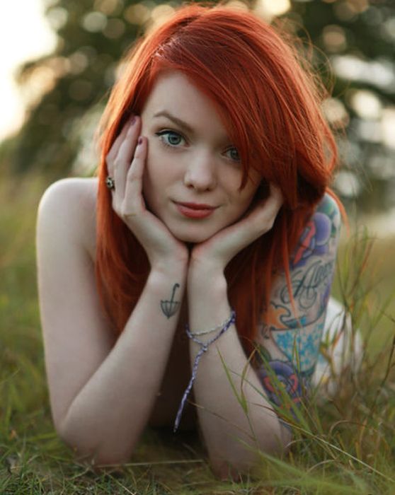 young red haired girl portrait