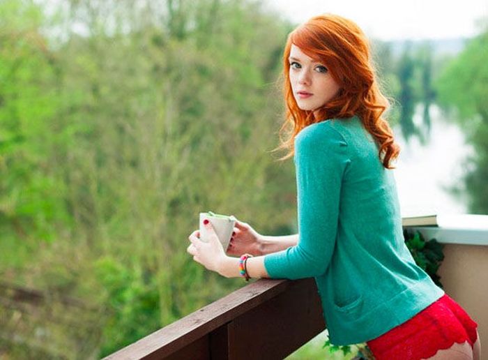 young red haired girl portrait