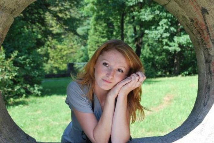 young red haired girl portrait