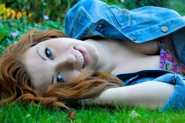 young red haired girl portrait