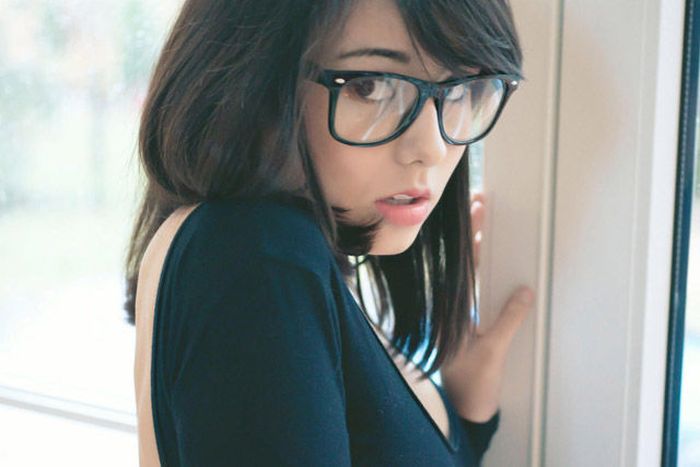 girl with glasses