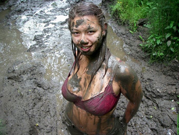 dirty girls in mud.